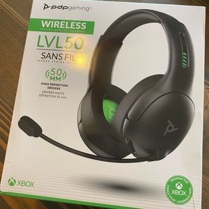 Xbox wireless LVL50 gaming headset.